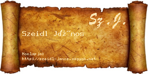 Szeidl János névjegykártya