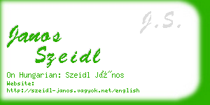 janos szeidl business card